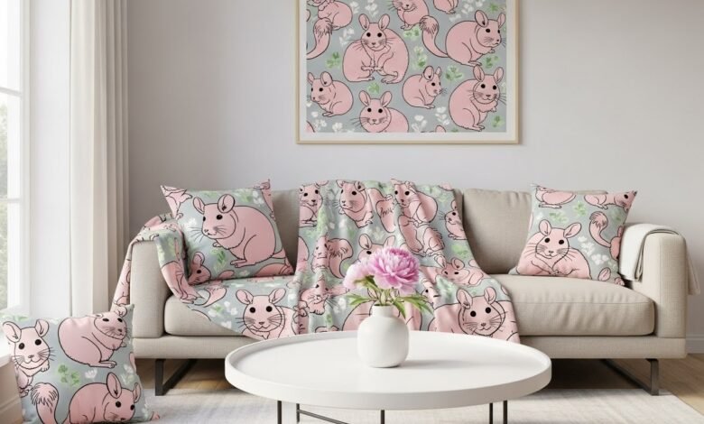 Decoration pink chinchilla pattern tw2gte